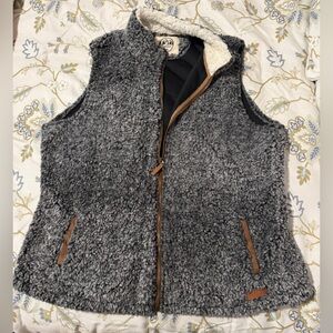 Marleylilly heathered charcoal sherpa vest
